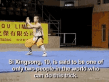 si xingsong is said to be one of only two people in the world who can do this trick ..