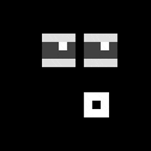 a black background with two white squares and a square in the middle