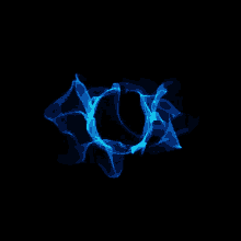 a blue smoke ring on a black background with a circle in the middle