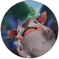 a pixelated image of a cat wearing sunglasses and a mask