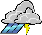 a pixel art drawing of a cloud and lightning
