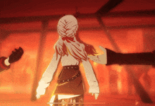 a drawing of a girl with a ponytail and a horn on her head