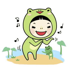 little frog dance happy