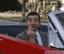Mr Bean Middle Finger GIF - Mr Bean Middle Finger Car GIFs