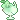 a pixel art illustration of a green heart on a white background