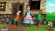 уточки два веселых гуся гуси гусь весело бабушка GIF - Duck Geese Goose GIFs