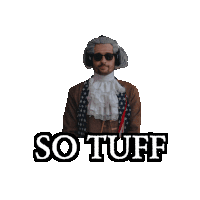 a picture of a shirtless man with the words so tuff written above him