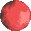a pixel art illustration of a red planet with a black border