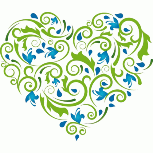 Leaves And Petals Heart Heart Sticker - Leaves And Petals Heart Heart ...