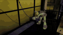 a teenage mutant ninja turtle jumping in the air