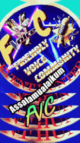 a poster for the friendly voice community says assalamualaikum fvc