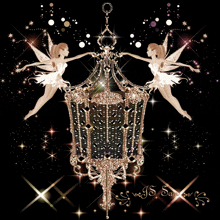 a picture of two fairies holding a lantern with the name js san on the bottom right