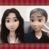 a picture of a girl with a cartoon face on it