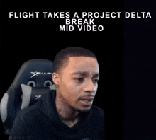 a poster that says flight takes a project delta break mid video with a soldier in a helmet holding a gun