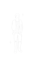 a black and white drawing of a man in a suit and tie .
