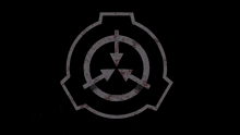 a 3d rendering of the scp logo with blood on it