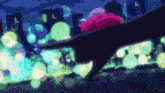 a pixel art drawing of a person holding a pink umbrella
