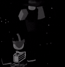 a black and white drawing of a man in a hat and tie holding a piece of cake .