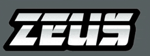 a black and white logo with the word zeus on it