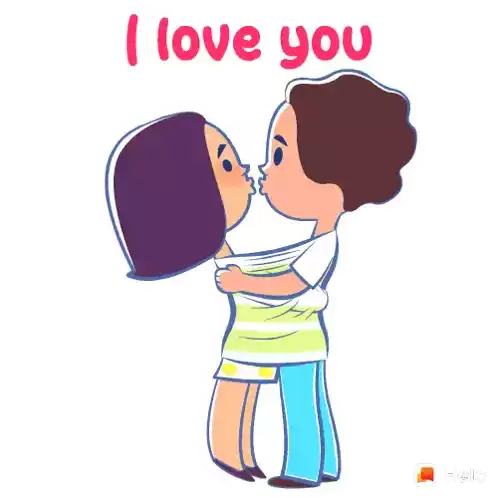 I Love You Kiss Sticker - I Love You Love Kiss Stickers