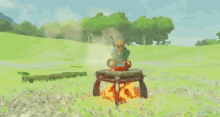 Link Cooking GIF - Link Cooking Wow GIFs