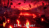 a red background with the words " it 's joever "