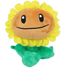 a stuffed sunflower with a smiling face on it