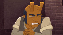 a cartoon character with horns and a beard