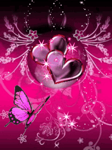 butterfly love pink sparkle