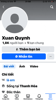 a screenshot of xuan quynh 's profile on facebook