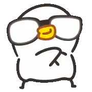 a cartoon duck wearing sunglasses with a yellow beak