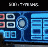 a computer screen with the words 500 tyrians written on it