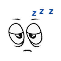 a cartoon face with tired eyes and the letters zzz above it .