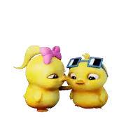a boy and a girl chick wearing sunglasses are kissing each other