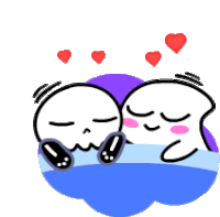 Couple Goodnight Sticker - Couple Goodnight Sleeping Stickers