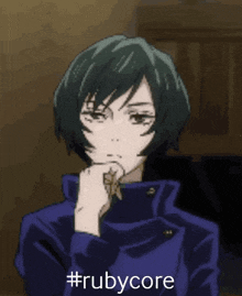 a gif of a girl with #rubycore written on the bottom