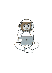 ruanzikaad astronaut thumbs up smile laptop