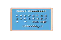 a blue board with the words input passwords and coffee at the bottom