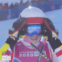 smile youth olympic games alpine skiing giant slalom happy