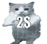 a pixelated image of a cat holding a dollar sign