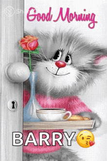 Good Morning Cat GIF - Good Morning Cat Breakfast GIFs