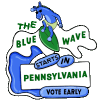 The Blue Wave Starts Vote Blue Sticker - The Blue Wave Starts Blue Wave Vote Blue Stickers