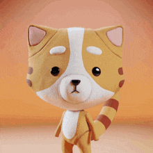 a cartoon cat with a surprised look on its face is wearing a sweater