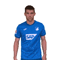 a man in a blue shirt with the number 2 on the back