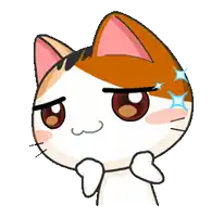 a cartoon cat with a serious look on his face