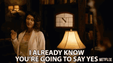 I Already Know Youre Going To Say Yes Jewel Staite GIF - I Already Know Youre Going To Say Yes Jewel Staite Renee Marand GIFs