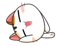 a cartoon cat is laying down with its eyes closed