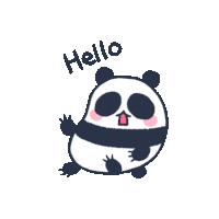 Panda Hello Sticker - Panda Hello Greeting Stickers
