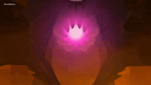 a yellow lightning bolt is hitting a purple object