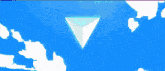 a black and blue circle with a triangle in the middle of it